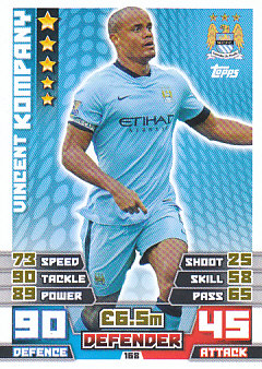 Vincent Kompany Manchester City 2014/15 Topps Match Attax #168